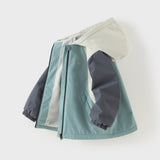 Dave&Bella Kid Girls/Boys Purple/Blue Fleece-lined Outdoor Hooded Jackets