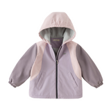 Dave&Bella Kid Girls/Boys Purple/Blue Fleece-lined Outdoor Hooded Jackets