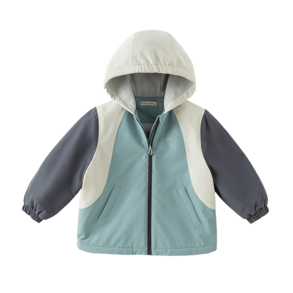 Dave&Bella Kid Girls/Boys Purple/Blue Fleece-lined Outdoor Hooded Jackets