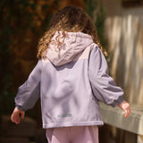 Dave&Bella Kid Girls/Boys Purple/Blue Fleece-lined Outdoor Hooded Jackets