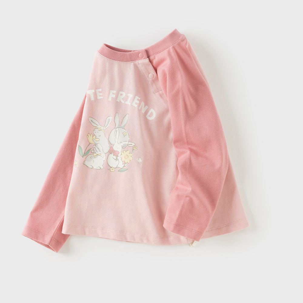 Dave&Bella Toddler Girls/Boys Pink/Blue Cute Print Cozy Cotton T-shirts