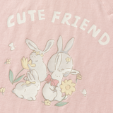 Dave&Bella Toddler Girls/Boys Pink/Blue Cute Print Cozy Cotton T-shirts