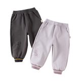 Dave&Bella Toddler Girls Purple/Dark Gray Rabbit Comfortable Outdoor Loose Pants