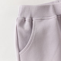 Dave&Bella Toddler Girls Purple/Dark Gray Rabbit Comfortable Outdoor Loose Pants