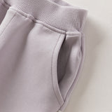 Dave&Bella Toddler Girls Purple/Dark Gray Rabbit Comfortable Outdoor Loose Pants