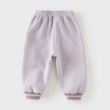 Dave&Bella Toddler Girls Purple/Dark Gray Rabbit Comfortable Outdoor Loose Pants