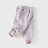Dave&Bella Toddler Girls Purple/Dark Gray Rabbit Comfortable Outdoor Loose Pants