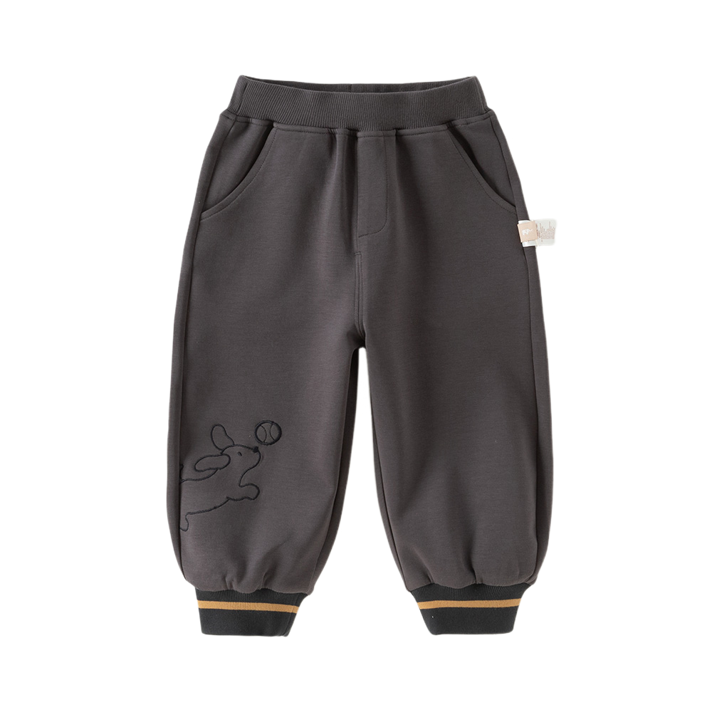 Dave&Bella Toddler Girls Purple/Dark Gray Rabbit Comfortable Outdoor Loose Pants