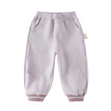 Dave&Bella Toddler Girls Purple/Dark Gray Rabbit Comfortable Outdoor Loose Pants