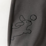 Dave&Bella Toddler Girls Purple/Dark Gray Rabbit Comfortable Outdoor Loose Pants