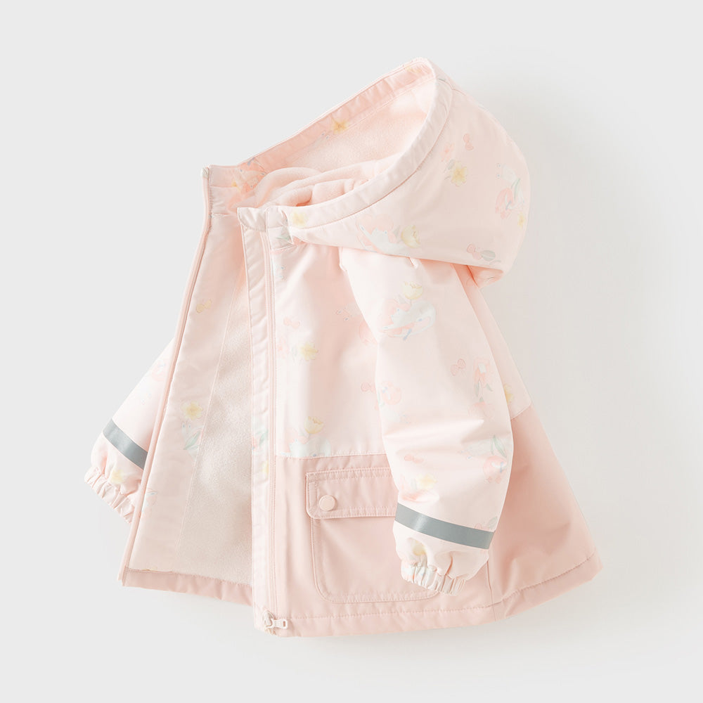Dave&Bella Toddler Girls/Boys Pink/Yellow/Blue Cute Animals Print Hooded Jackets