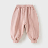 Dave&Bella Toddler Girls Grey/Pink Soft Cozy Casual Plain Pants