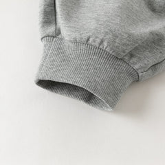 Dave&Bella Toddler Girls Grey/Pink Soft Cozy Casual Plain Pants