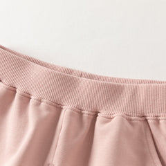 Dave&Bella Toddler Girls Grey/Pink Soft Cozy Casual Plain Pants