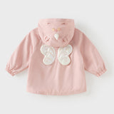 Dave&Bella Toddler Girls Pink Waterproof Cute Butterfly Wings Coats