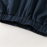 Dave&Bella Toddler Girls Grey/Navy Cotton Soft Loose Adjustable-waistband Sweatpants