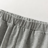 Dave&Bella Toddler Girls Grey/Navy Cotton Soft Loose Adjustable-waistband Sweatpants