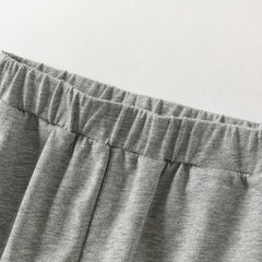 Dave&Bella Toddler Girls Grey/Navy Cotton Soft Loose Adjustable-waistband Sweatpants