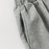 Dave&Bella Toddler Girls Grey/Navy Cotton Soft Loose Adjustable-waistband Sweatpants