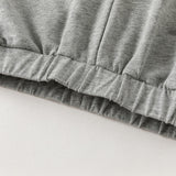 Dave&Bella Toddler Girls Grey/Navy Cotton Soft Loose Adjustable-waistband Sweatpants