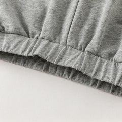 Dave&Bella Toddler Girls Grey/Navy Cotton Soft Loose Adjustable-waistband Sweatpants