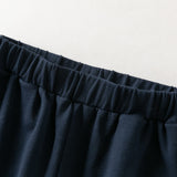 Dave&Bella Toddler Girls Grey/Navy Cotton Soft Loose Adjustable-waistband Sweatpants
