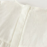 Dave&Bella Toddler Girls Beige Floral Print Doll Collar Soft Cotton A-line Dress
