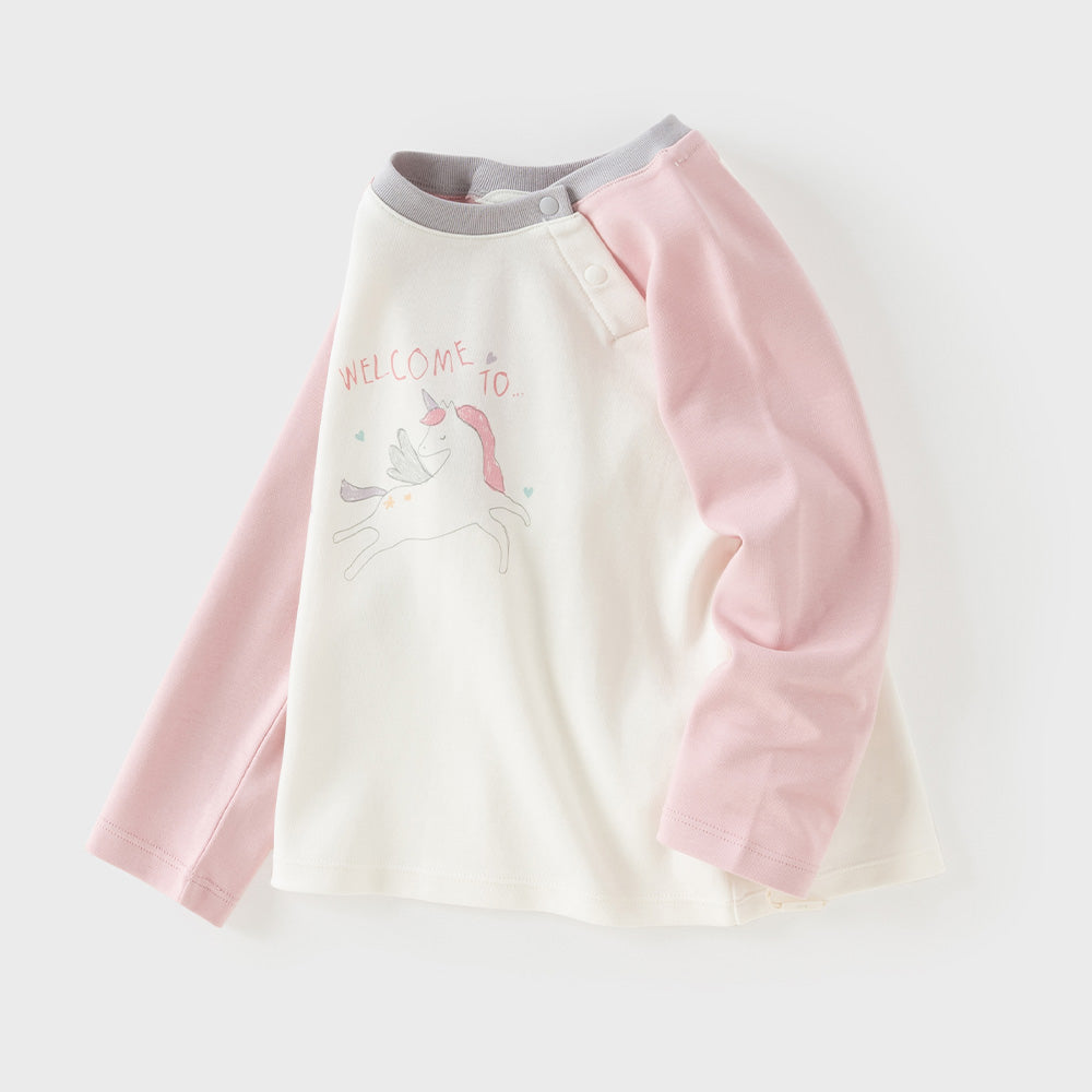 Dave&Bella Toddler Girls/Boys White Cozy Cotton Simple/Versatile T-shirts