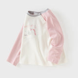 Dave&Bella Toddler Girls/Boys White Cozy Cotton Simple/Versatile T-shirts