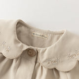 Dave&Bella Toddler Girls Khaki Doll Collar Classic Elegant Lightweight Trench Coats