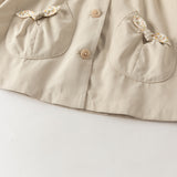 Dave&Bella Toddler Girls Khaki Doll Collar Classic Elegant Lightweight Trench Coats