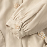 Dave&Bella Toddler Girls Khaki Doll Collar Classic Elegant Lightweight Trench Coats