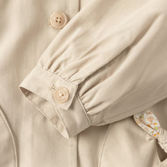 Dave&Bella Toddler Girls Khaki Doll Collar Classic Elegant Lightweight Trench Coats