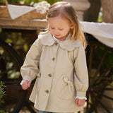 Dave&Bella Toddler Girls Khaki Doll Collar Classic Elegant Lightweight Trench Coats