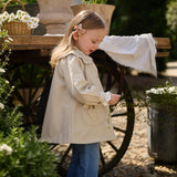 Dave&Bella Toddler Girls Khaki Doll Collar Classic Elegant Lightweight Trench Coats