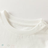 Dave&Bella Toddler Girls White Cute Print Cozy Comfortable Cotton T-shirts