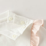 Dave&Bella Toddler Girls White Cute Print Cozy Comfortable Cotton T-shirts