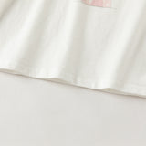 Dave&Bella Toddler Girls White Cute Print Cozy Comfortable Cotton T-shirts