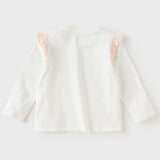 Dave&Bella Toddler Girls White Cute Print Cozy Comfortable Cotton T-shirts