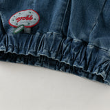 Dave&Bella Toddler Girls Denim Blue Tiny Heart Print VersatileJogger Jeans