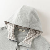 Dave&Bella Toddler Boys Gray Long-sleeved Hooded Outwear Single-layer Hooded Coats