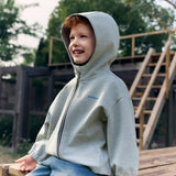 Dave&Bella Toddler Boys Gray Long-sleeved Hooded Outwear Single-layer Hooded Coats
