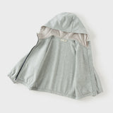Dave&Bella Toddler Boys Gray Long-sleeved Hooded Outwear Single-layer Hooded Coats