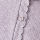 Dave&Bella Toddler Girls Purple Scalloped Butterfly Jacquard Knit Cozy Cotton Cardigans