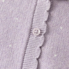 Dave&Bella Toddler Girls Purple Scalloped Butterfly Jacquard Knit Cozy Cotton Cardigans