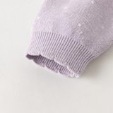 Dave&Bella Toddler Girls Purple Scalloped Butterfly Jacquard Knit Cozy Cotton Cardigans