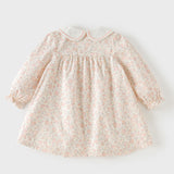 Dave&Bella Toddler Girls Floral Print Cozy Cotton A-line Birthday Dress (Wallet bag)