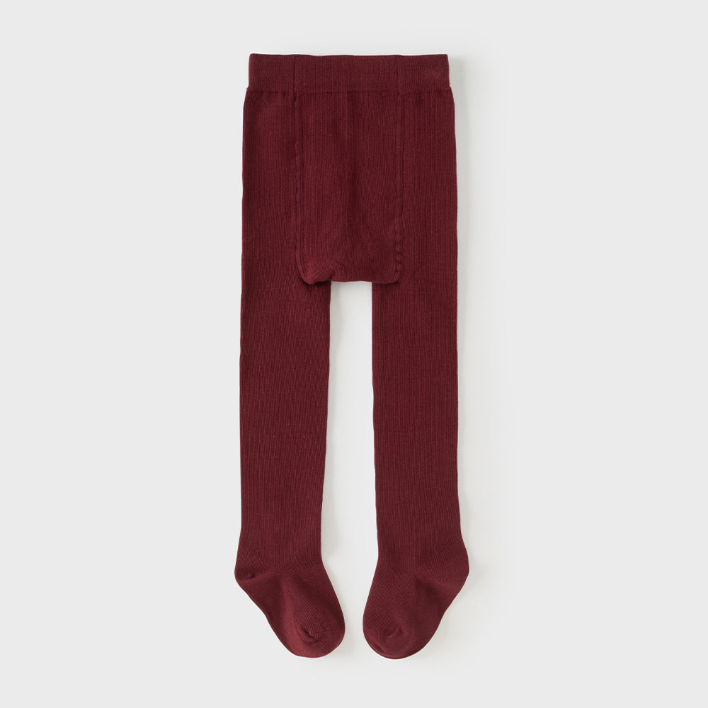Dave&Bella Toddler Girls Dark Red/Grey Simple Casual Cozy Comfortable Tights