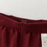 Dave&Bella Toddler Girls Dark Red/Grey Simple Casual Cozy Comfortable Tights