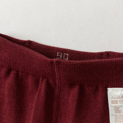 Dave&Bella Toddler Girls Dark Red/Grey Simple Casual Cozy Comfortable Leggings